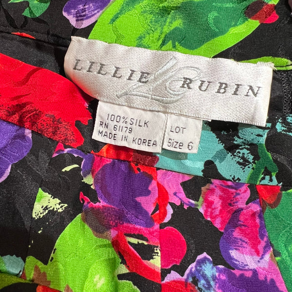 Vintage 1980s Lillie Rubin Silk Skirt