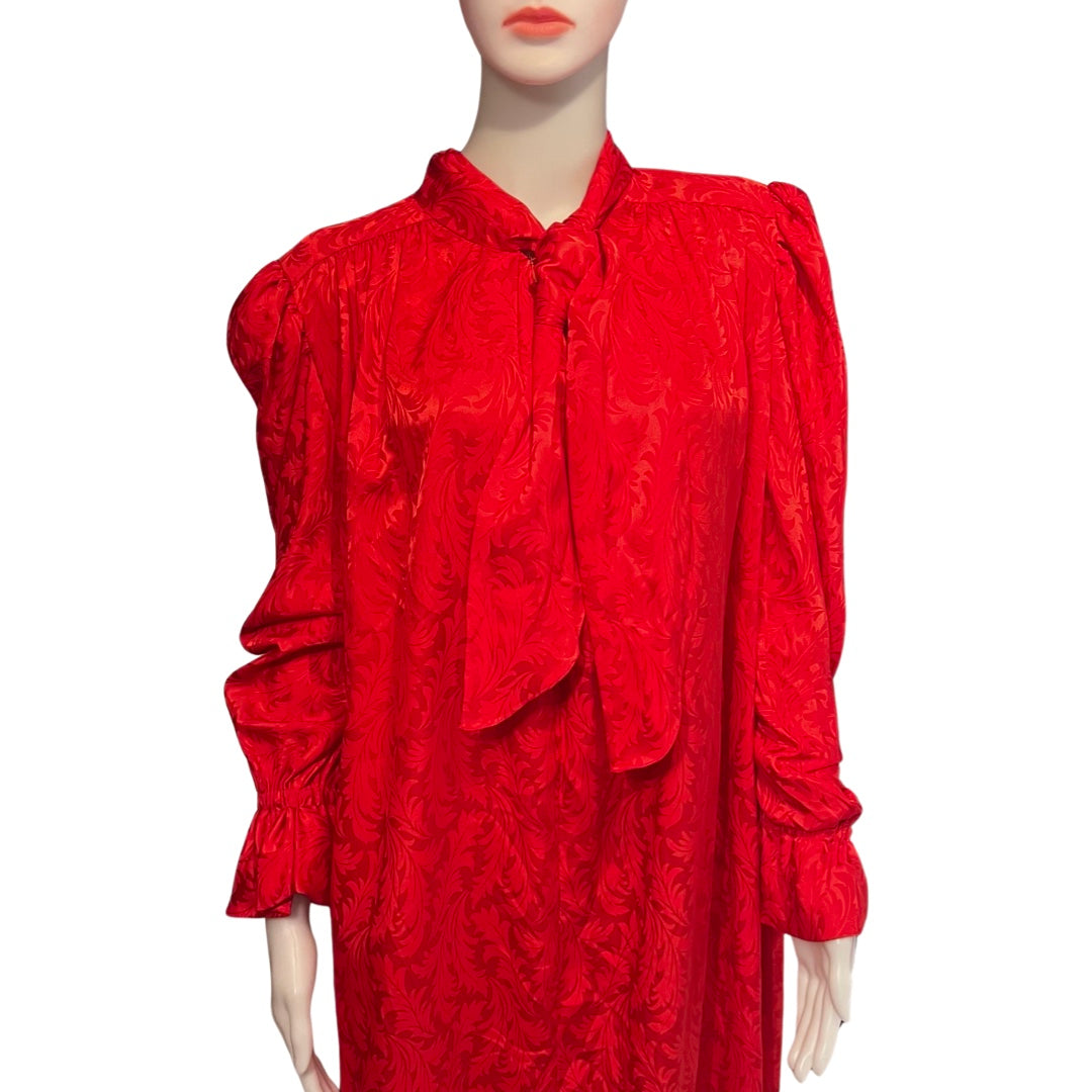Vintage 1970s Mollie Parnis Plus Size Red Caftan