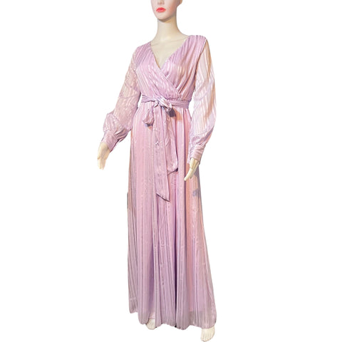 Y2K Lilac Purple Long Sleeve Maxi Dress