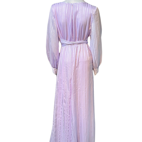 Y2K Lilac Purple Long Sleeve Maxi Dress