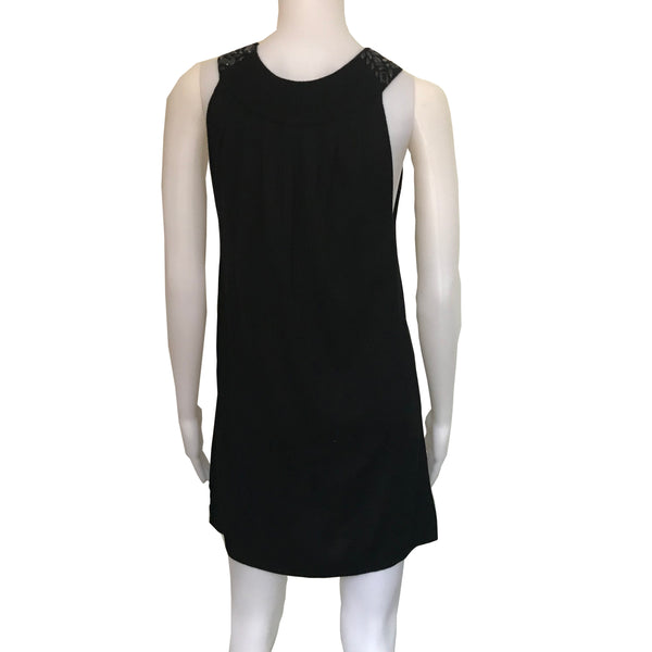 Vintage 1960s Mod Black Embellished Mini Dress