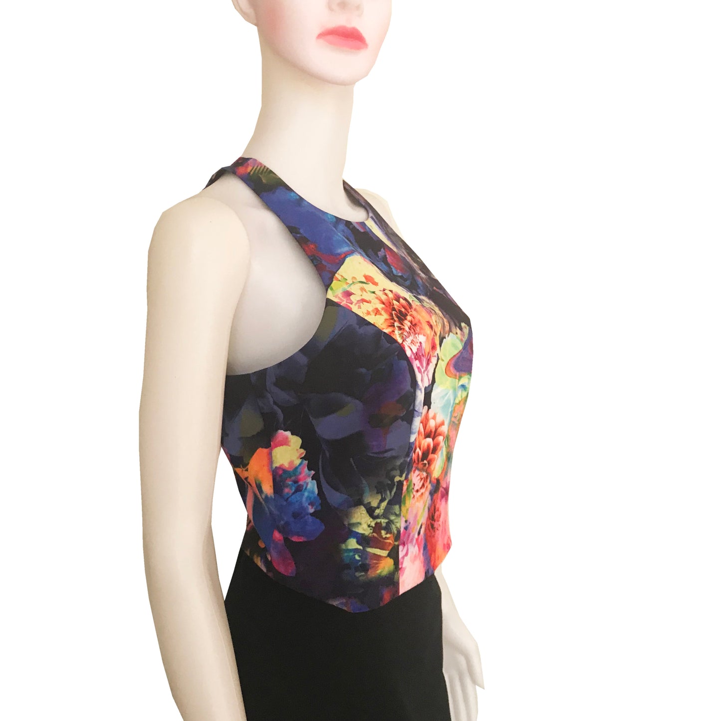 Vintage 1990s Sleeveless Floral Crop Top