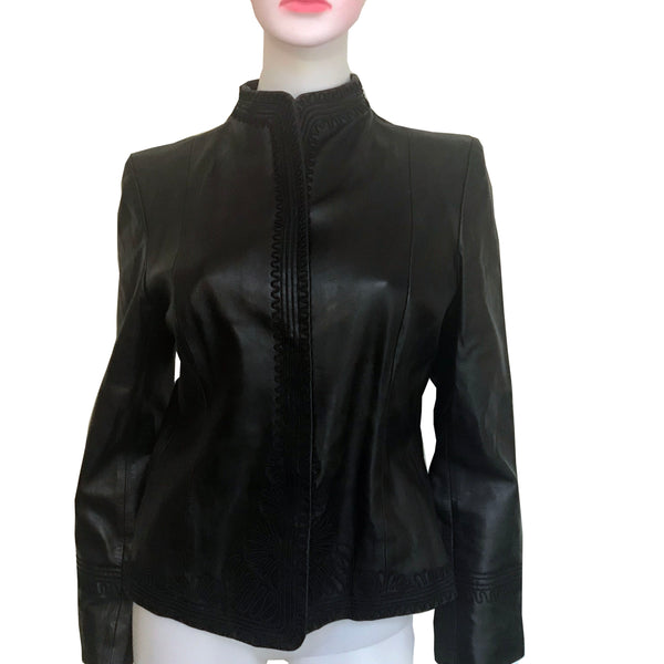 Vintage 1990s Anne Klein Embroidered Leather Jacket – Shop Stylaphile ...