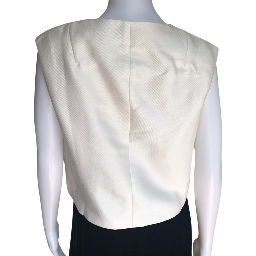 Vintage 1960s Cream Double Breasted Wool Vest