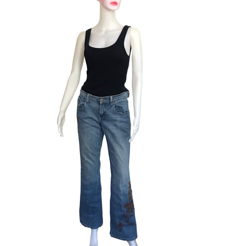 Vintage 1990s Z. Cavaricci Beaded Bootcut Jeans