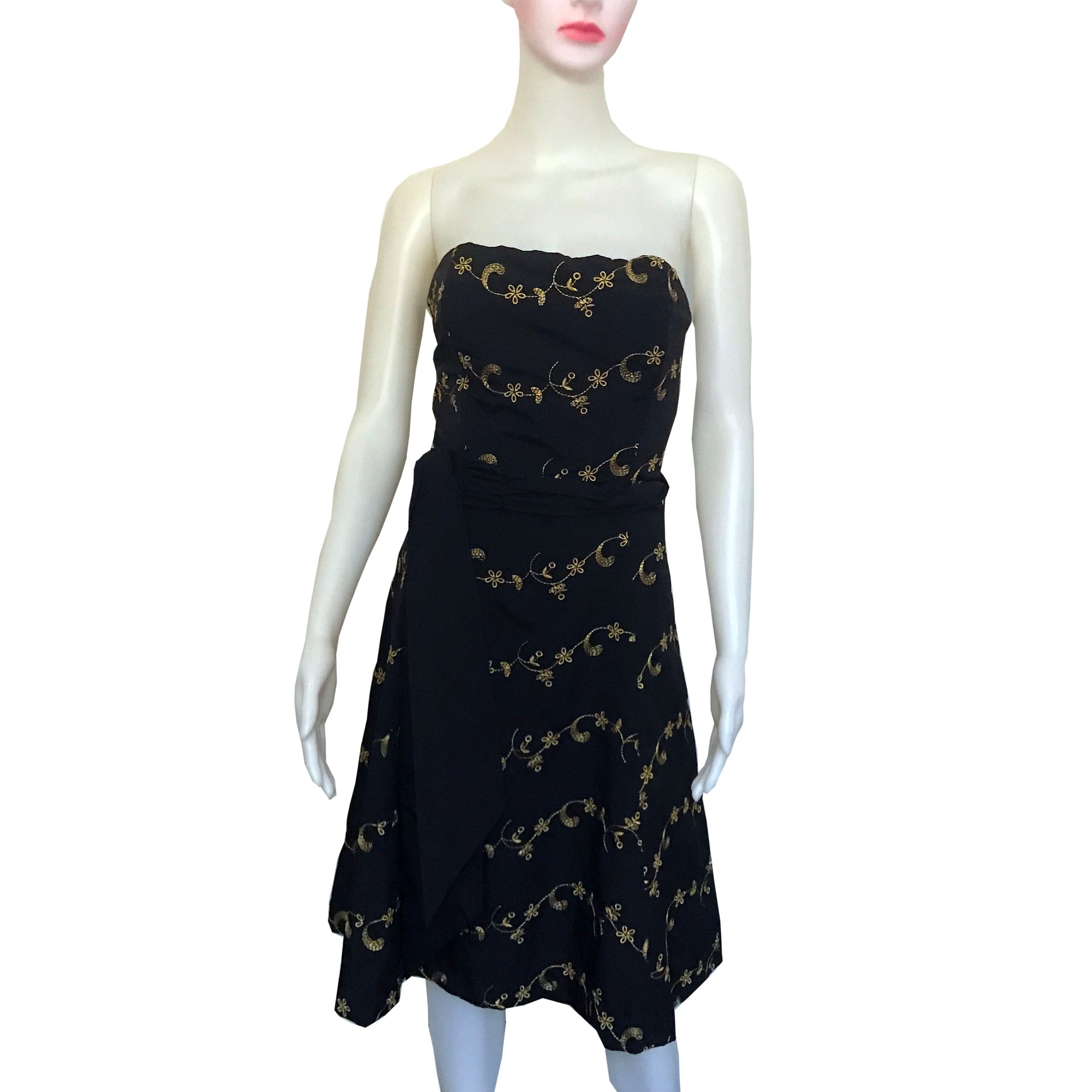 Vintage 1990s Betsey Johnson Black & Gold Cocktail Dress – Shop Stylaphile  Vintage