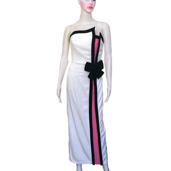 Vintage 1980s Bill Blass Formal Strapless Gown