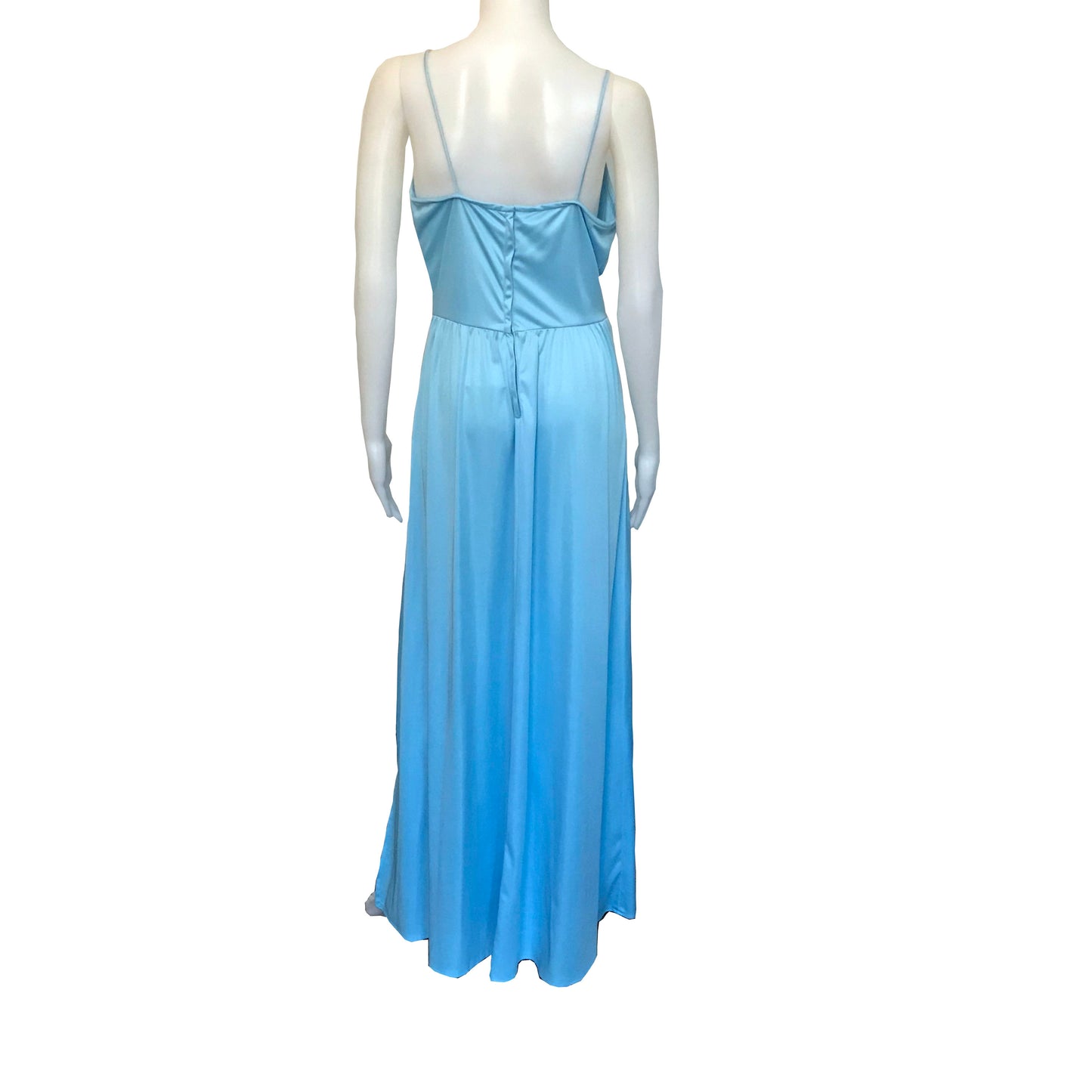 Vintage 1970s Baby Blue Formal Prom Gown