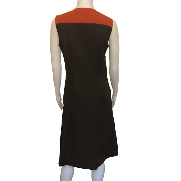 Vintage 1960s Sleeveless Colorblock Shift Dress