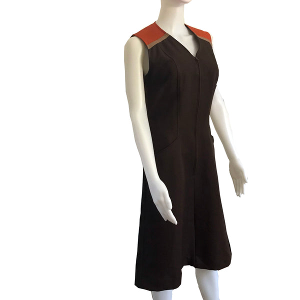 Vintage 1960s Sleeveless Colorblock Shift Dress