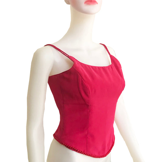 Vintage 1990s Barbie Pink Satin Bustier Top