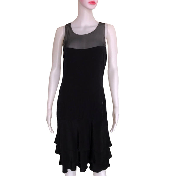 Vintage 1990s Chanel Black Silk Sleeveless Tiered Dress – Shop ...