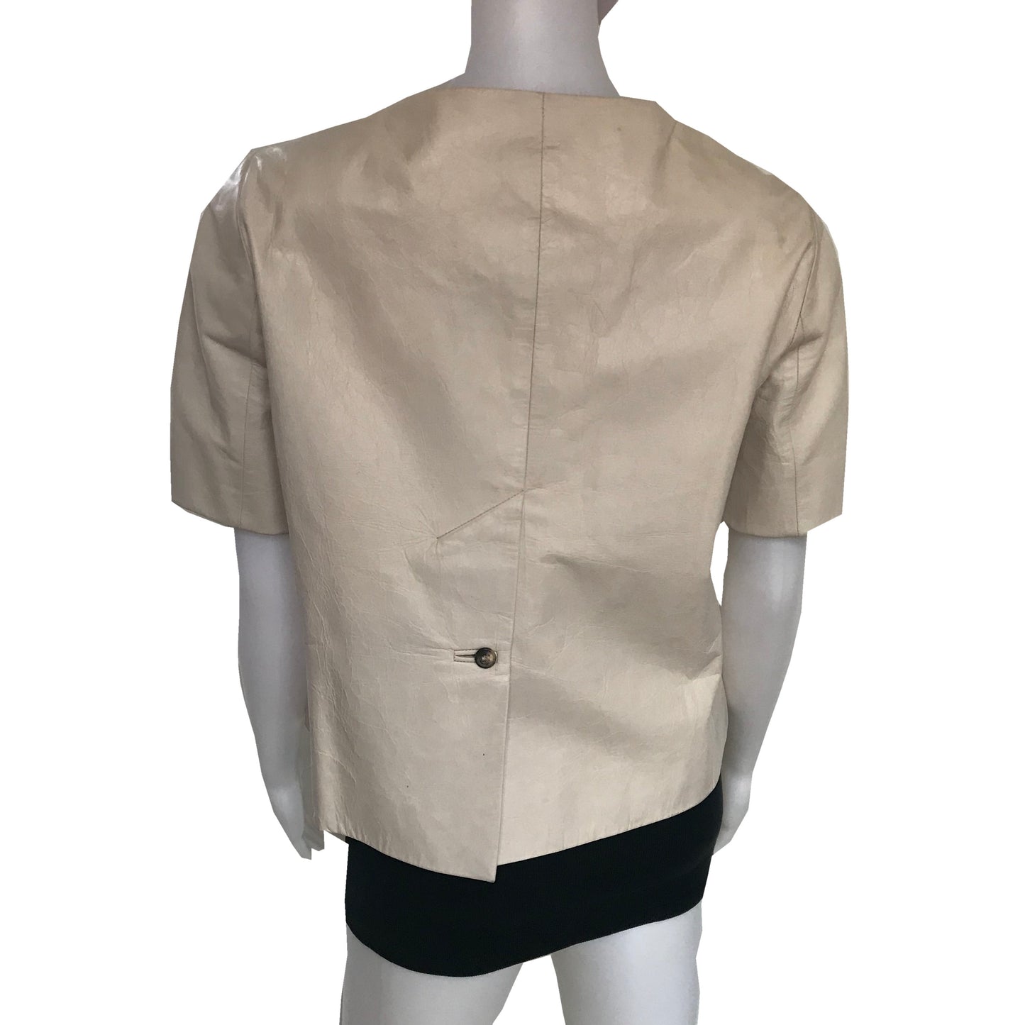 Vintage 1990s Chloe Cream Cropped Leather Jacket