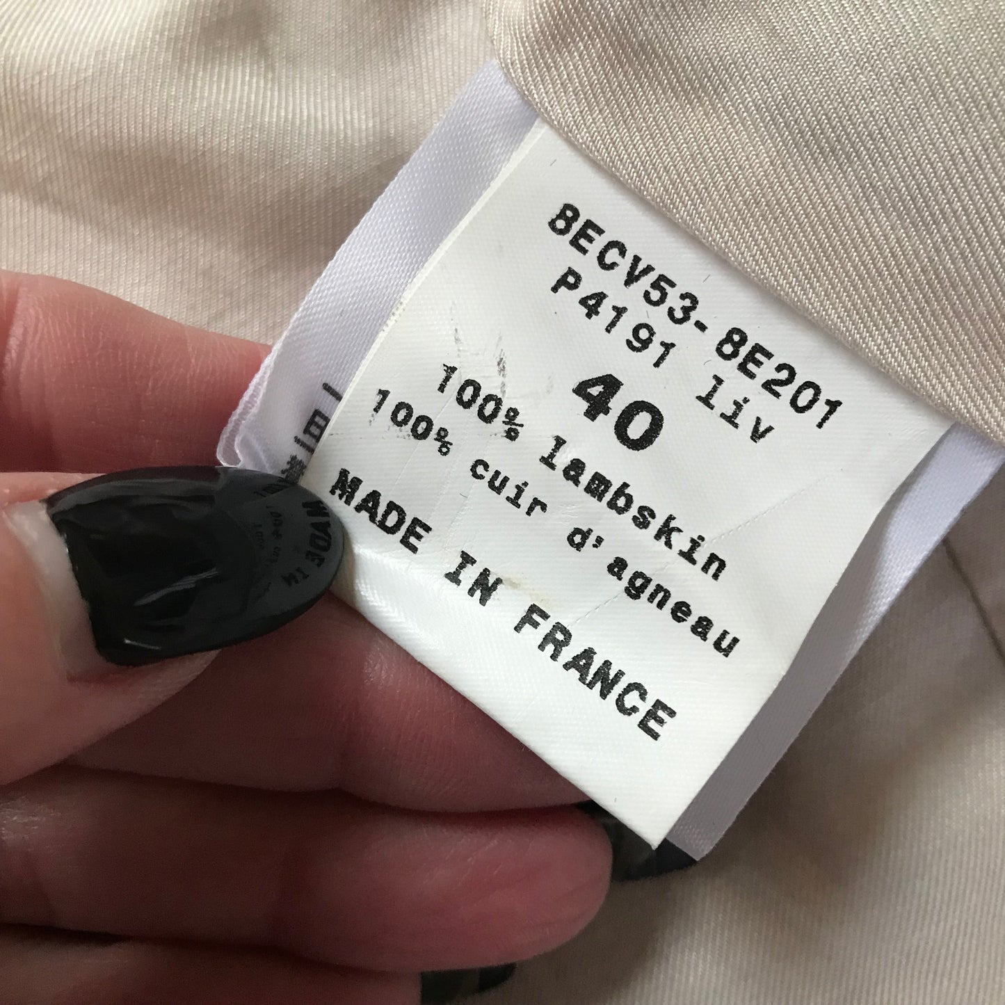 Vintage 1990s Chloe Cream Cropped Leather Jacket