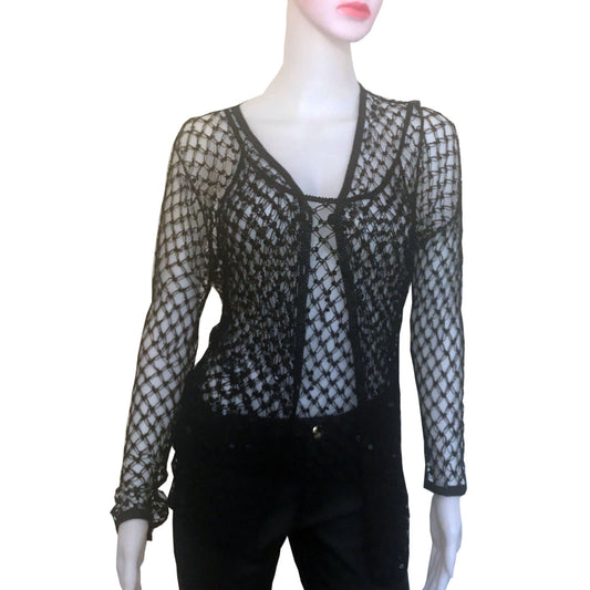 Vintage 1970s Crocheted & Sequin Sweater Set