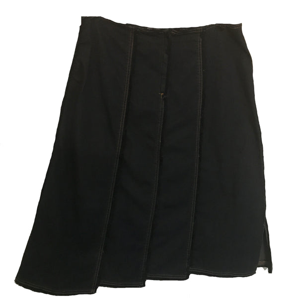 Vintage 1980s Deconstructed Pleated Denim Skirt