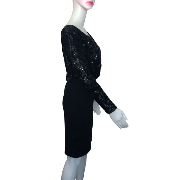 Vintage 1980s Donna Karan Sequined Cocktail Dress