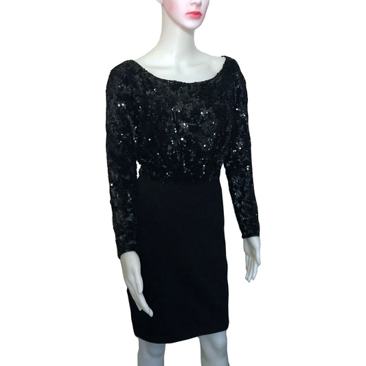 Vintage 1980s Donna Karan Sequined Cocktail Dress
