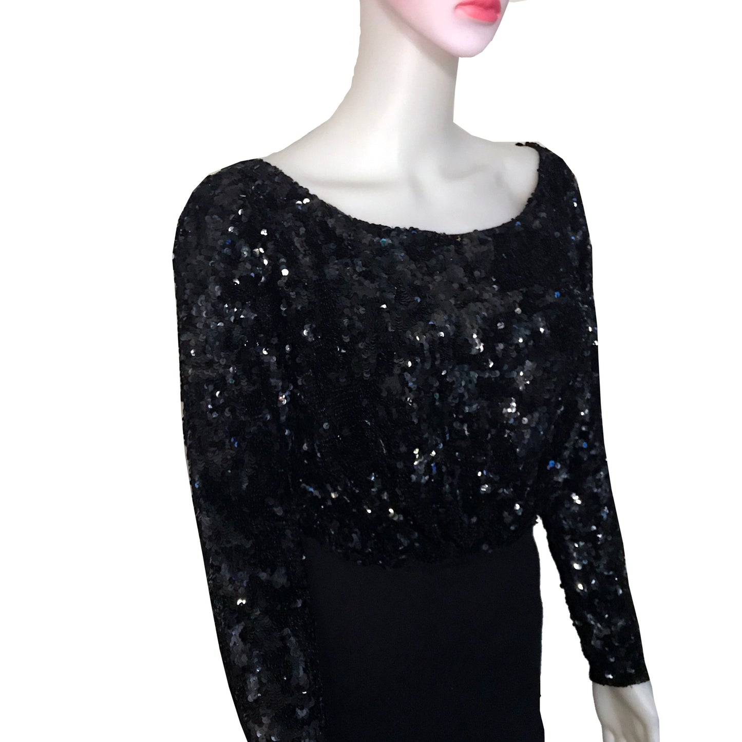 Vintage 1980s Donna Karan Sequined Cocktail Dress