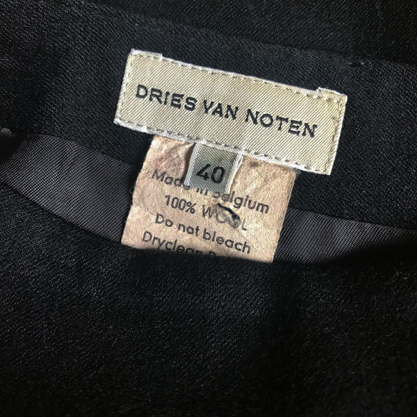 Dries Van Noten Black Straight Pencil Skirt