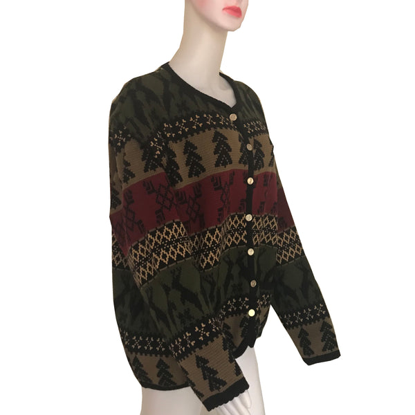Vintage 1980s Plus-Size Cardigan Sweater