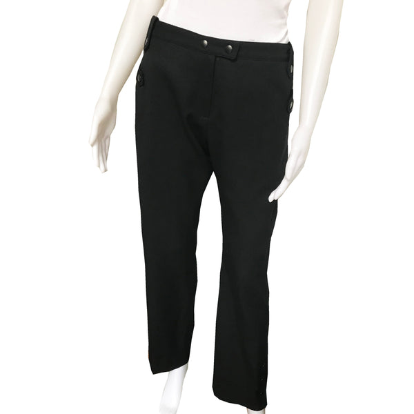 Givenchy Black Wool Snap Ankle Trousers