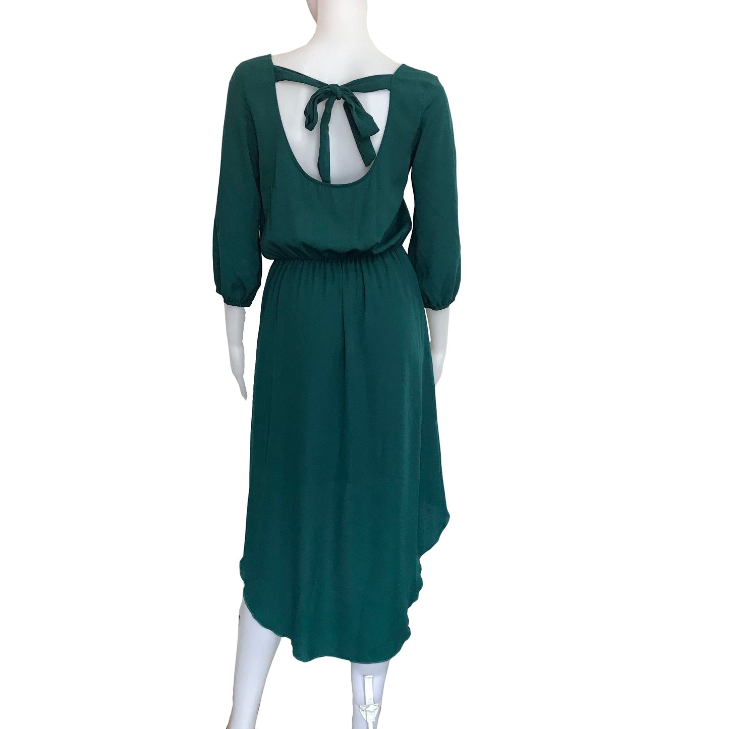 Vintage 1970s Green Hi-Lo Disco Dress