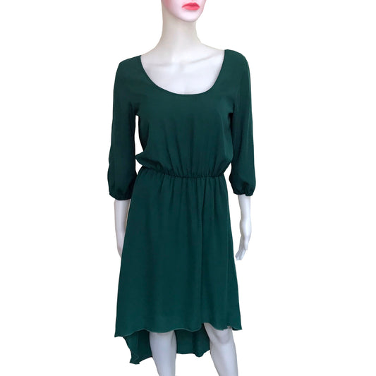 Vintage 1970s Green Hi-Lo Disco Dress