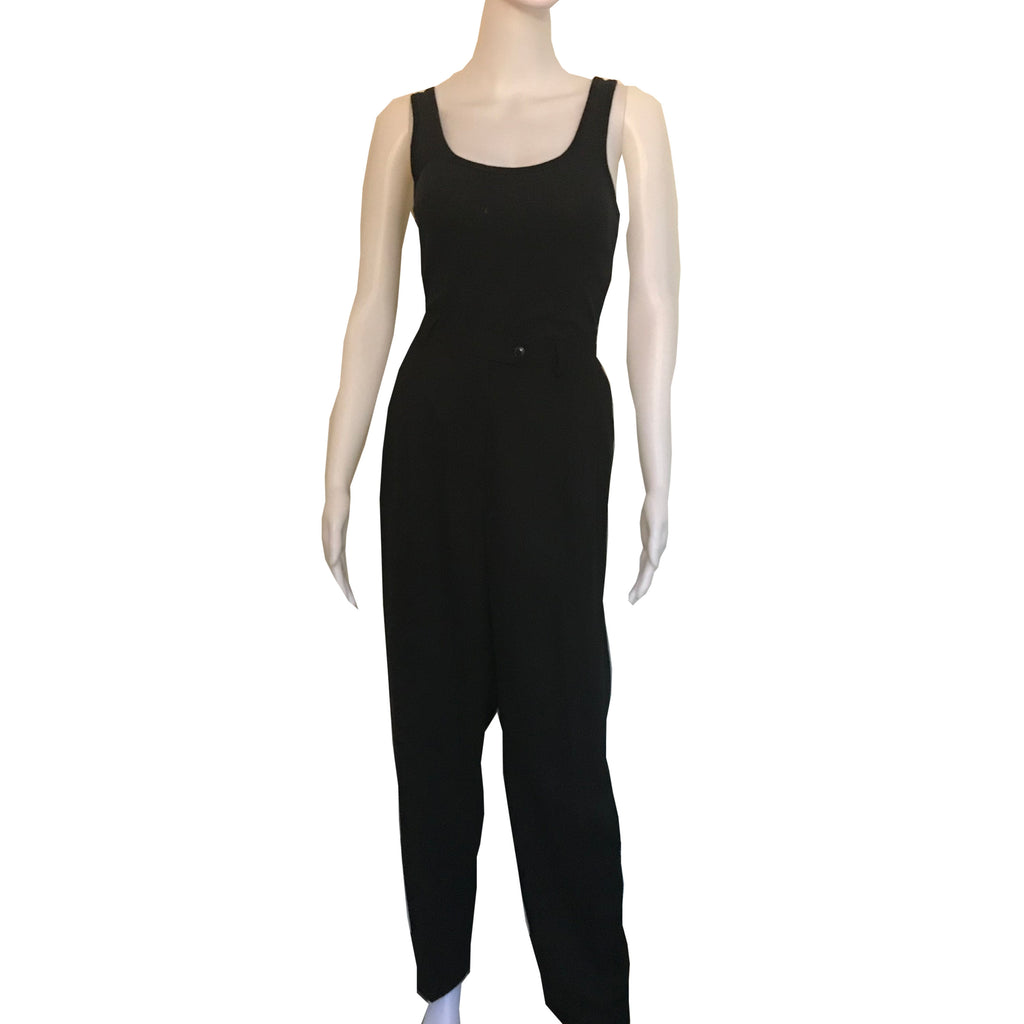 Vintage 1980s Black Halston Pleated Dress Pants