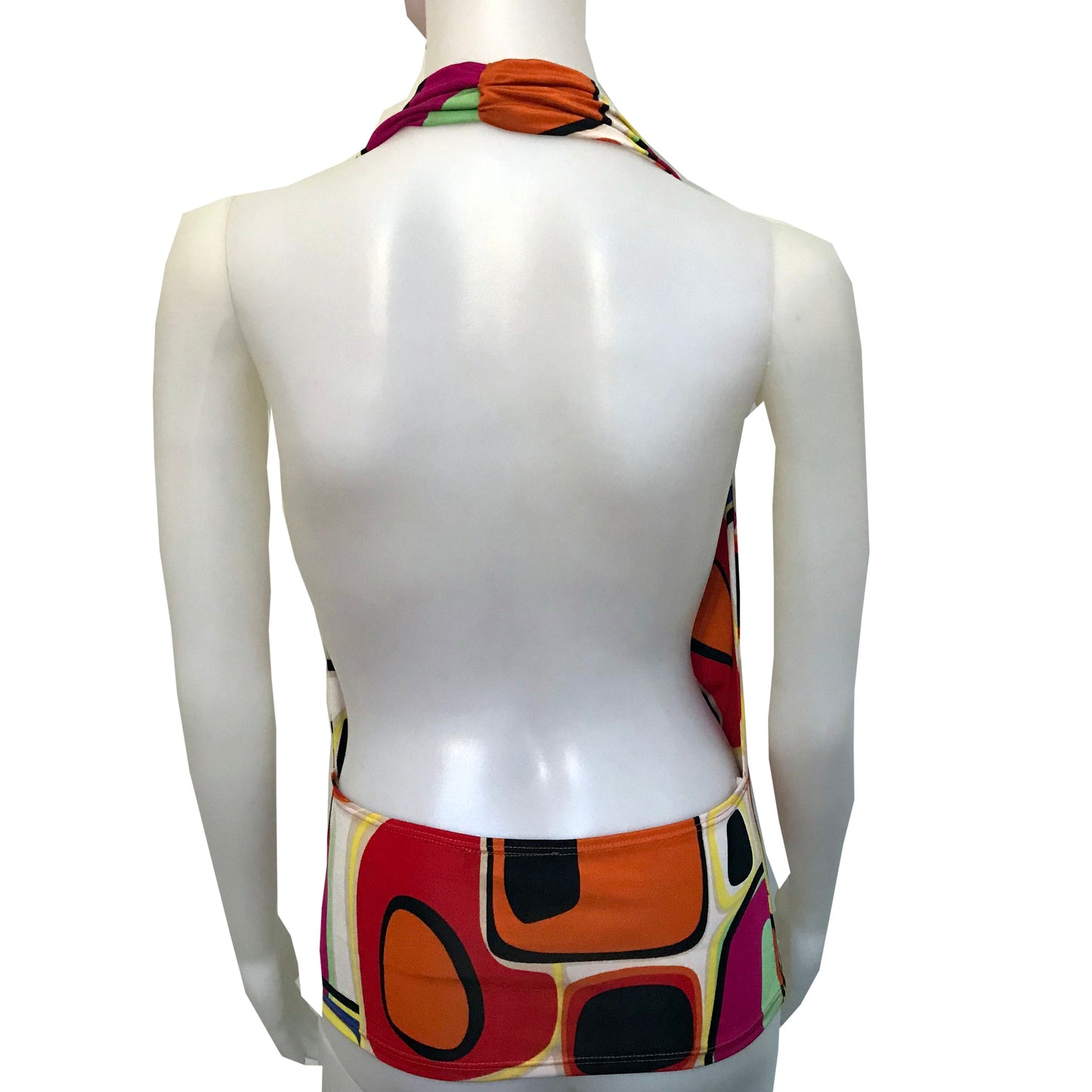 Vintage 1990s Graphic Print Backless Halter Top
