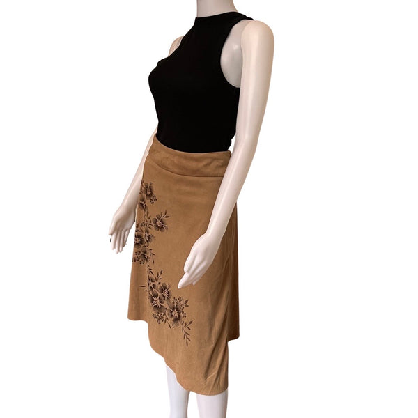 Vintage 1990s Faux Suede Asymmetrical Skirt