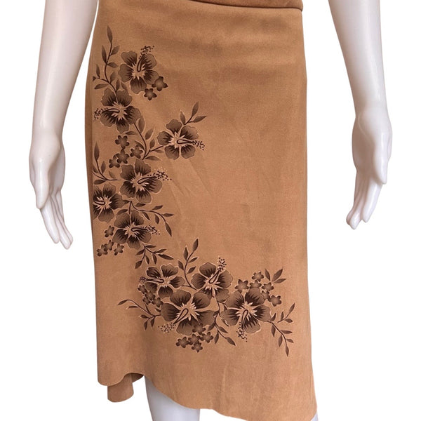 Vintage 1990s Faux Suede Asymmetrical Skirt