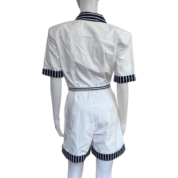 Vintage 1980s Sailor Style Shorts Romper