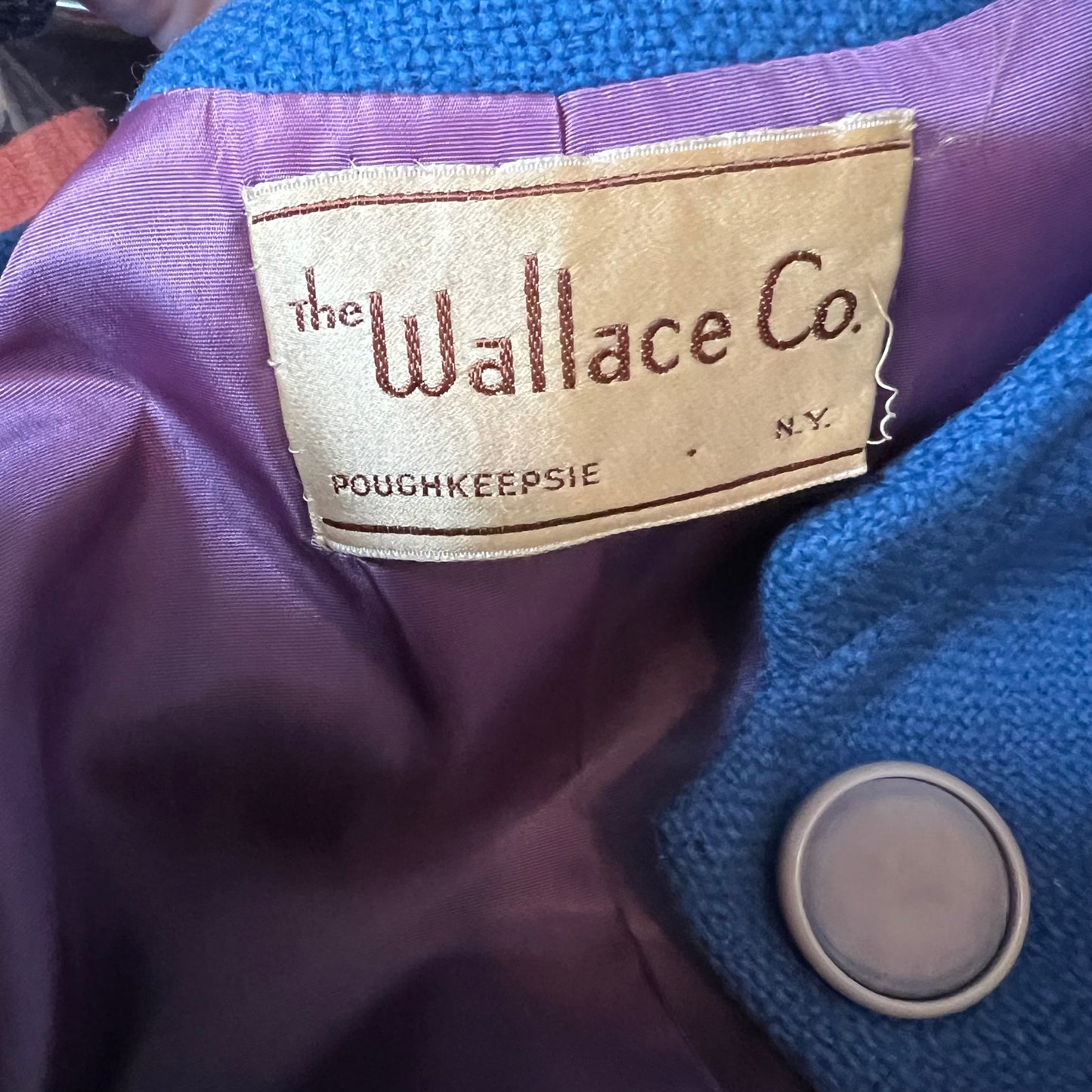 1950s Cornflower Blue Short-Sleeve Wool Coat