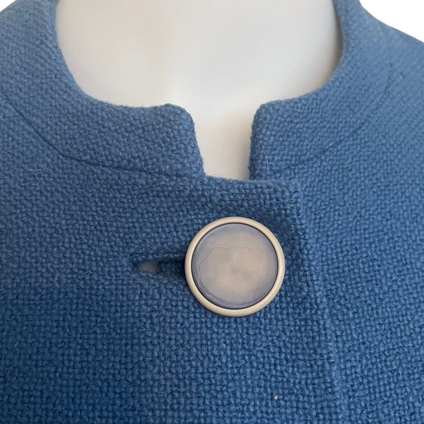Vintage 1950s Cornflower Blue Short-Sleeve Wool Coat