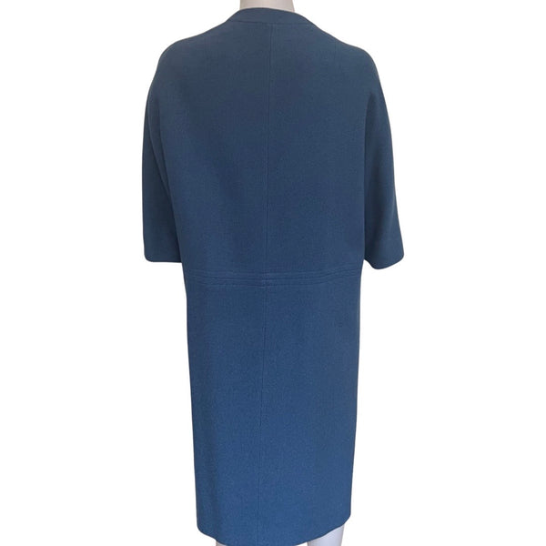 Vintage 1950s Cornflower Blue Short-Sleeve Wool Coat