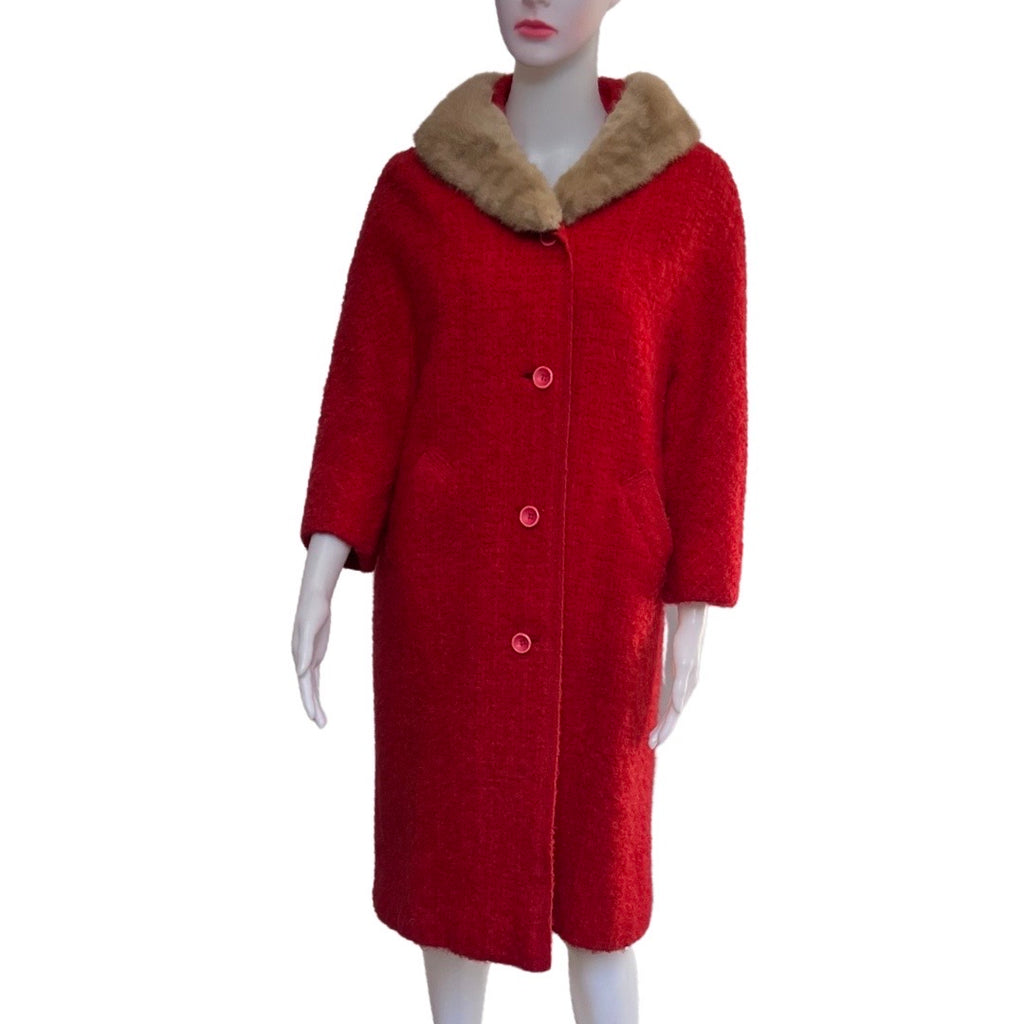 Vintage 1950s Towncliffe Boucle Wool Coat