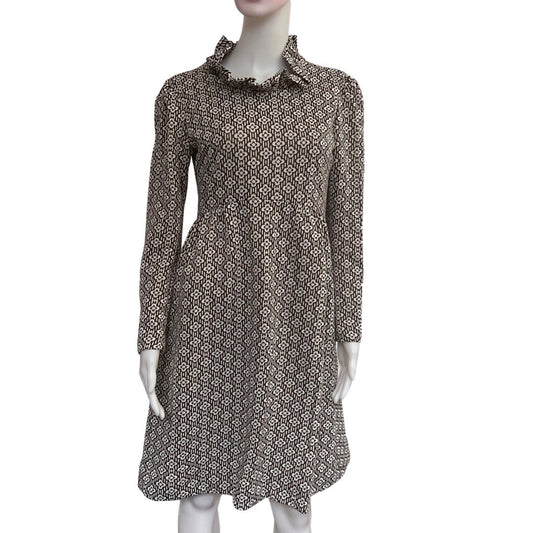 Vintage 1960s Mod Flower Dress With Ruffle Collar