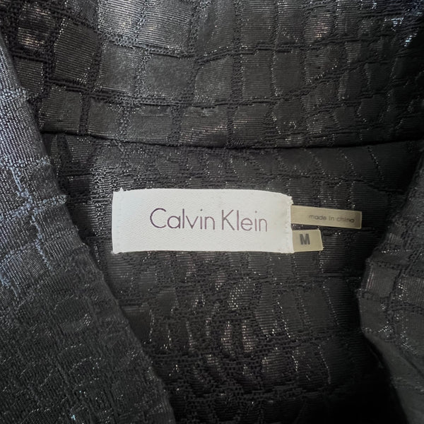 Vintage 1990s Calvin Klein Black Croc Crop Jacket