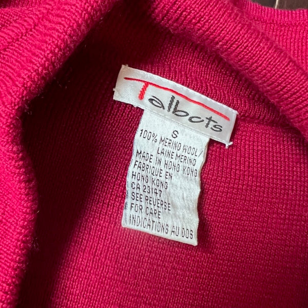 Vintage 1980s Talbots Burgundy Knit Wool Vest