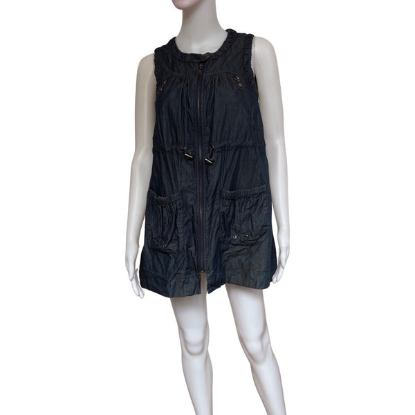 Vintage 1990s Denim Zip-Up Grunge Style Dress