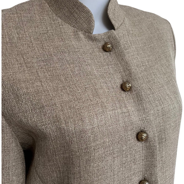 Vintage 1980s Caron Chicago Taupe Skirt Suit