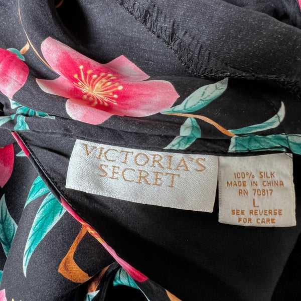 Vintage 1990s Victoria's Secret Floral Silk Slip Dress