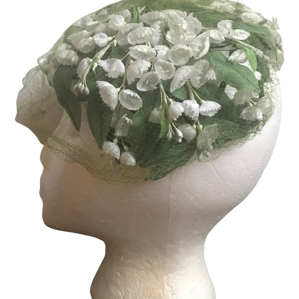Vintage 1950s Silk Floral Tonnies Whimsy Hat