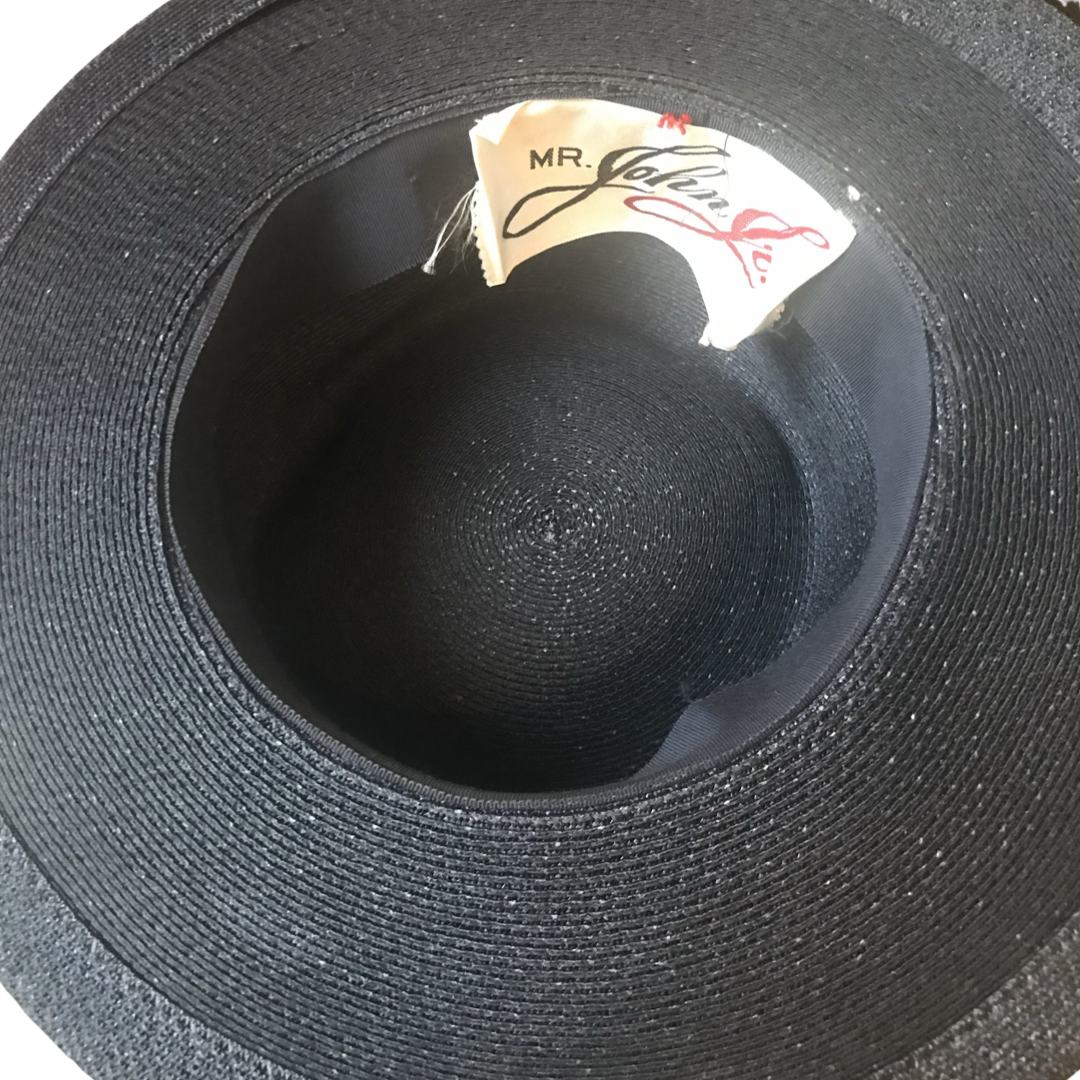 Vintage 1960s Mr. John Blue Straw Sun Hat [RARE]