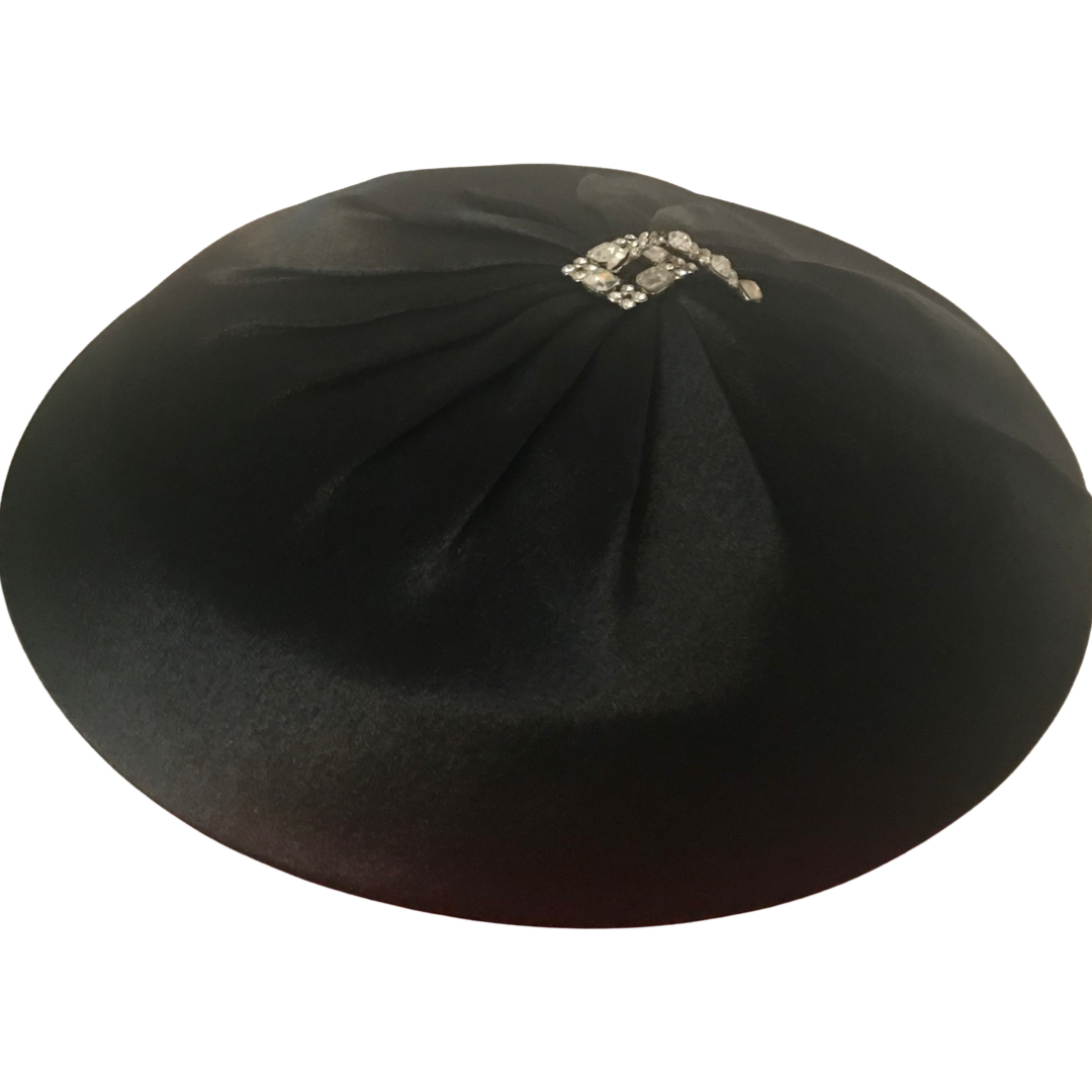 Vintage 1940s Black Cartwheel Hat (RARE)