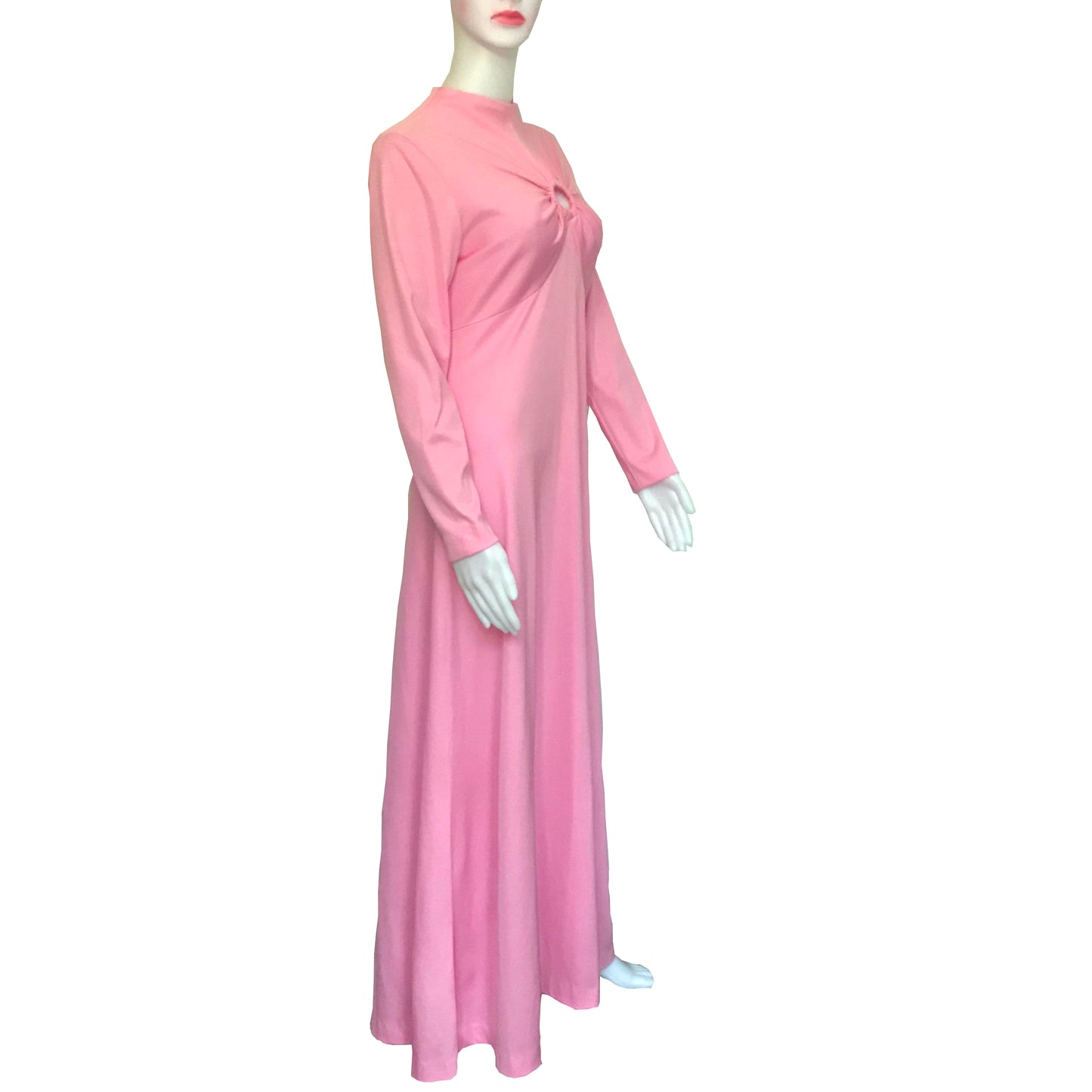 Vintage 1970s Pink Formal Maxi Prom Dress
