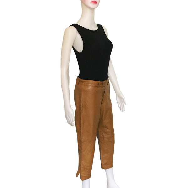 Vintage 1990s Donald J. Pliner Cropped Leather Pants