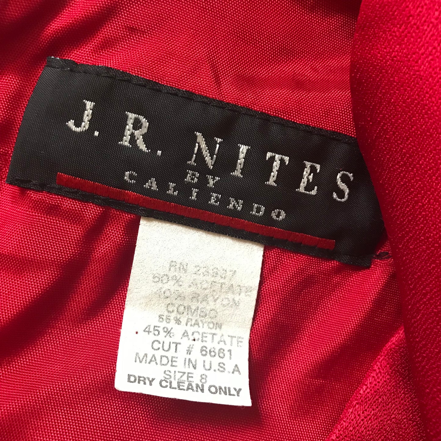 Vintage 1980s Red Satin Cropped Jacket With Bows