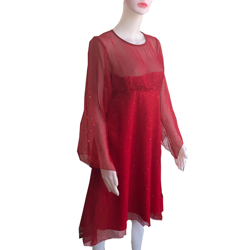Vintage 1960s Handmade Red Cocktail Dress